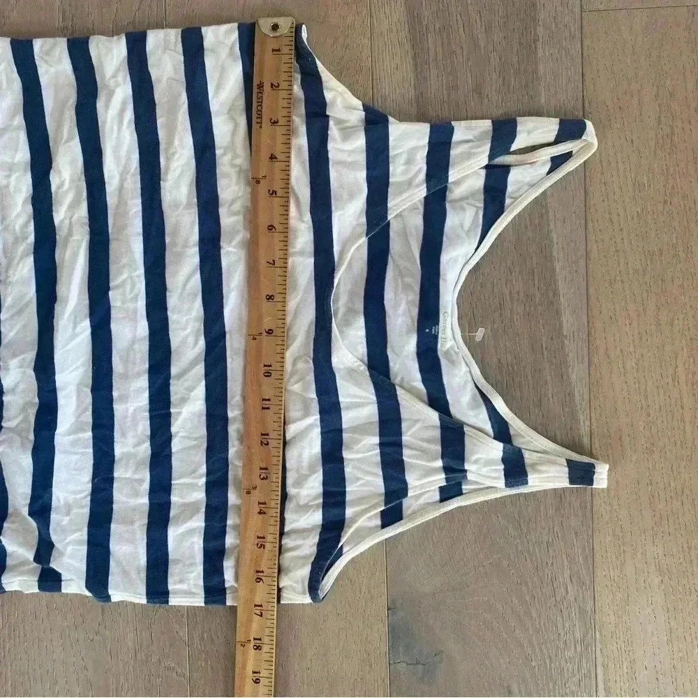 Garnet Hill Striped Maxi Dress Cream Navy Small - Picture 5 of 5